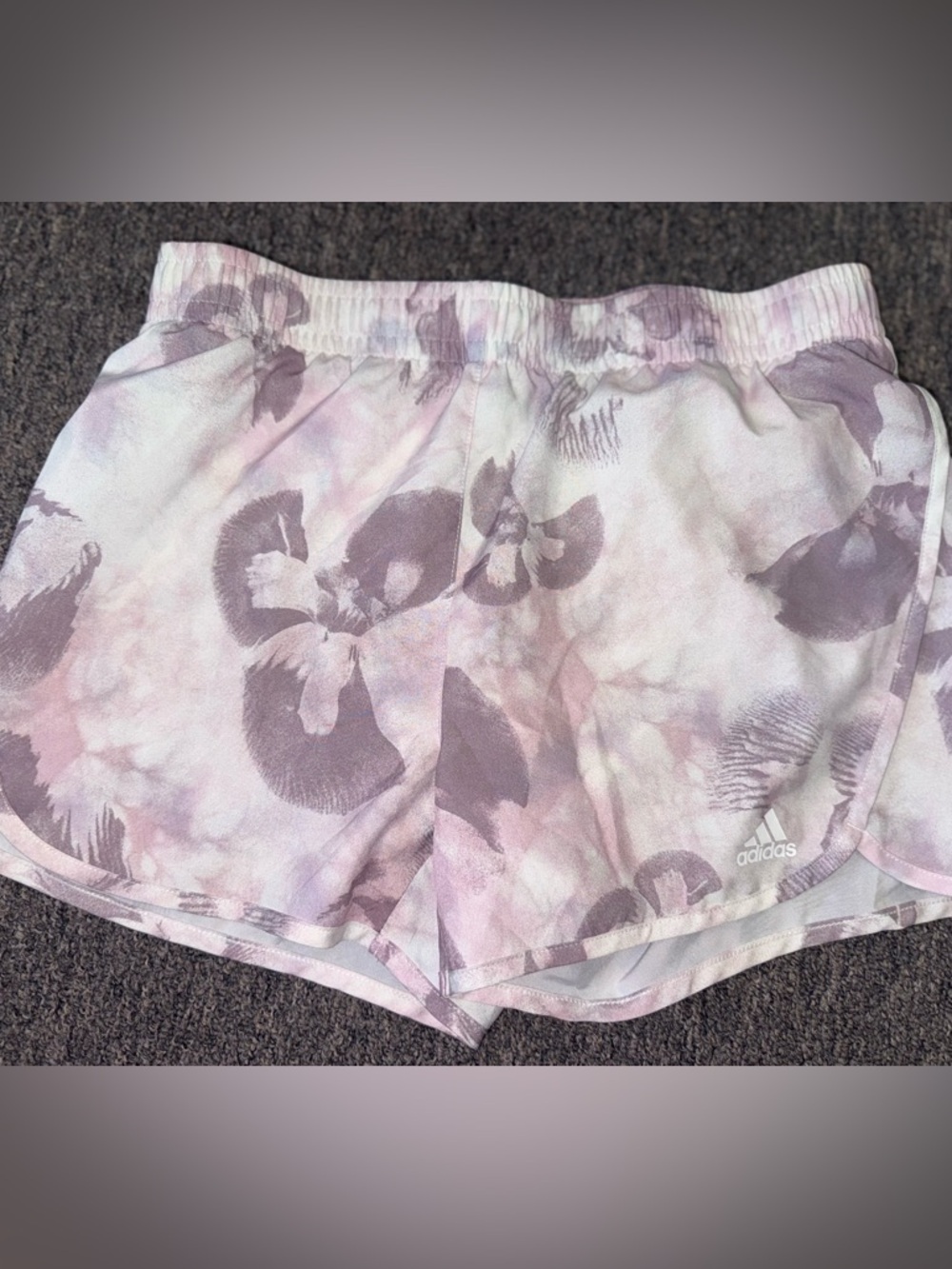 adidas (XL) GIRLS Pink//Purple Tie Dye Regular Fit Sporty Shorts